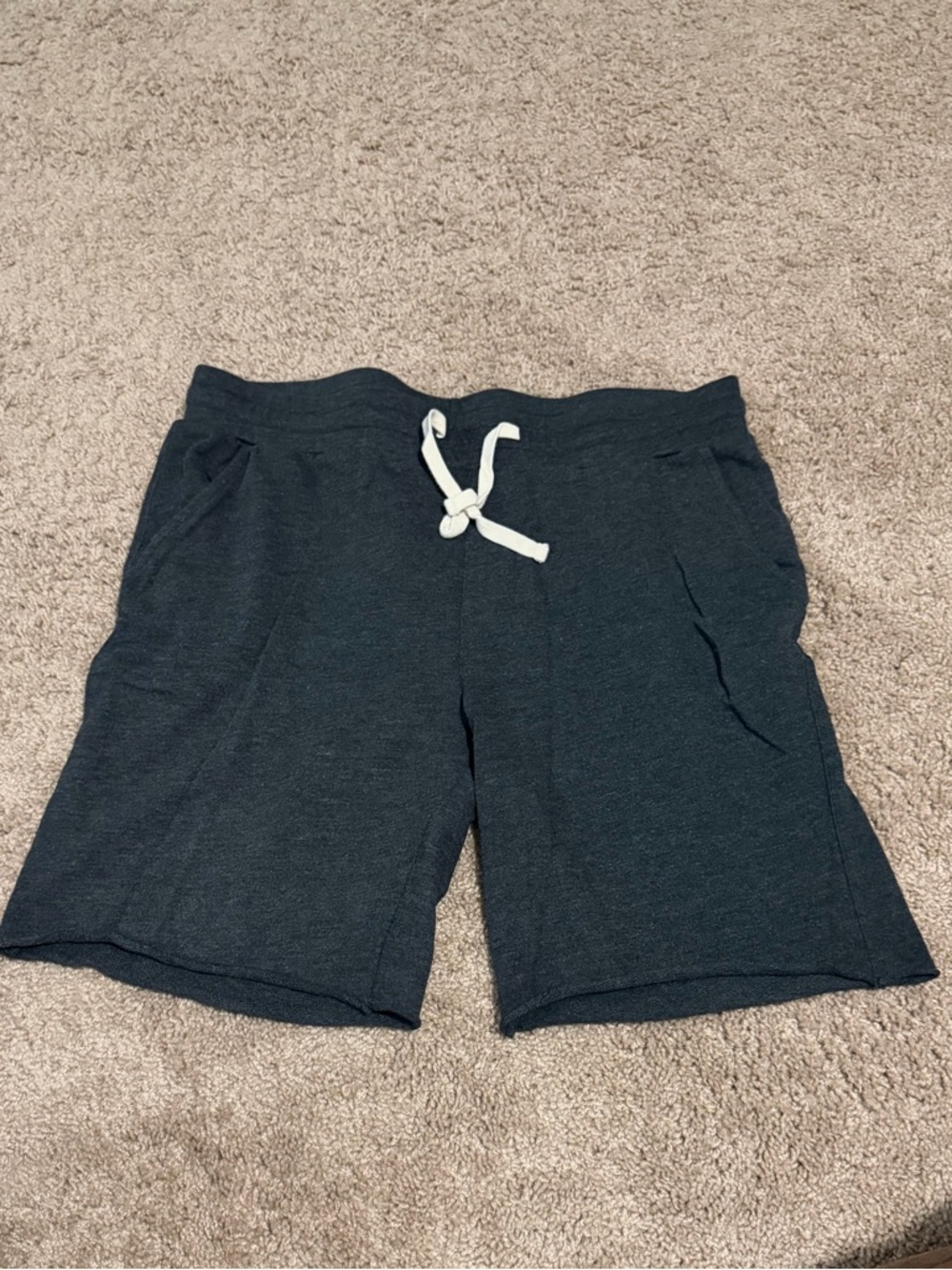 Original Use Men's Charcoal Heather Athletic Drawstring Shorts with White Tie